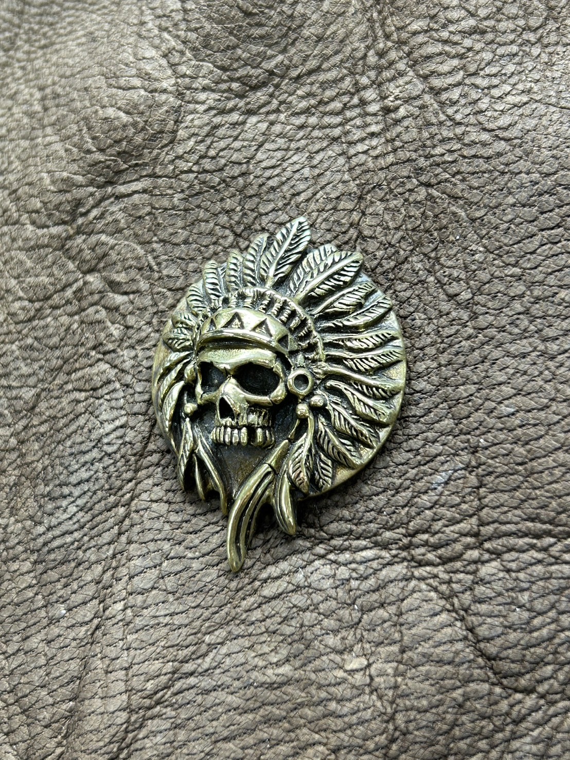 Atelier Shima Quater Indian Chief Skull ブラスコンチョ(クォーターインディアンスカル)