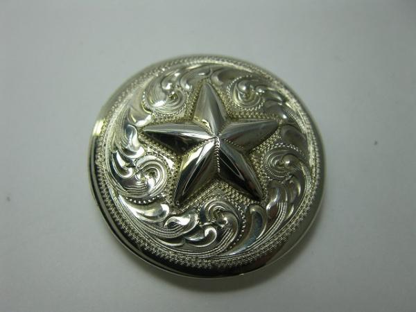 シルバーキング コンチョ スター【SILVER KING Concho 1-1/4Low Dome with Star】