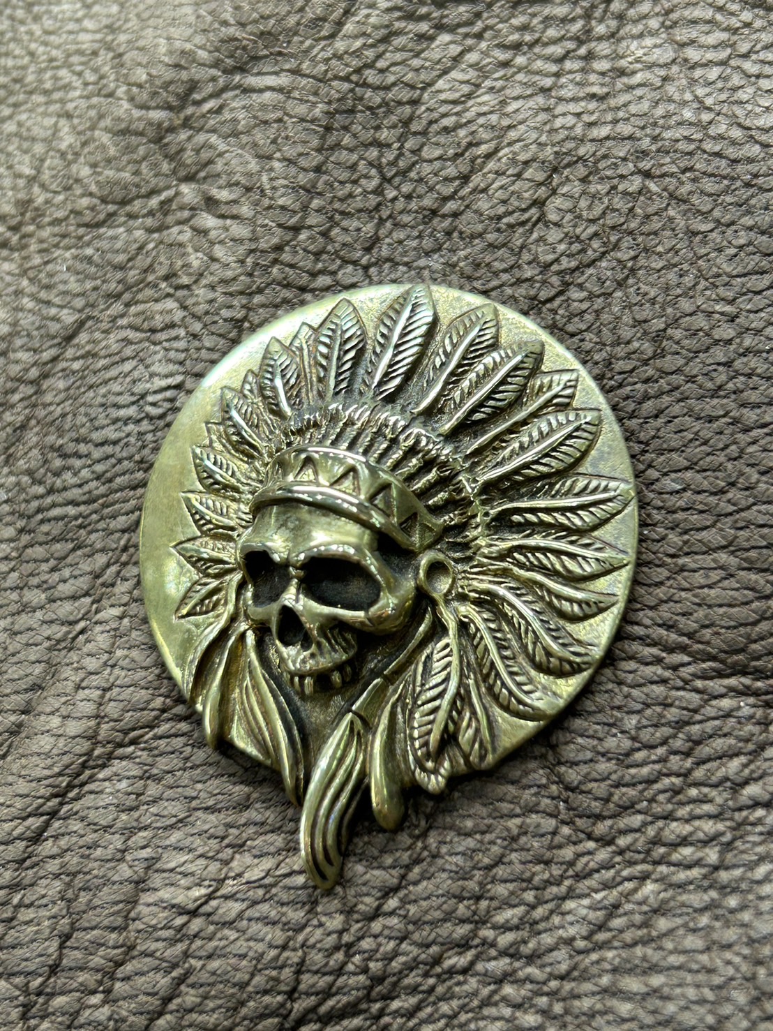 Atelier Shima Large Indian Chief Skull　ブラスコンチョ(Lインディアンスカル)